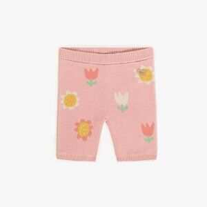 Souris mini SHORT LEGGING PINK WITH FLOWERS IN KNITWEAR